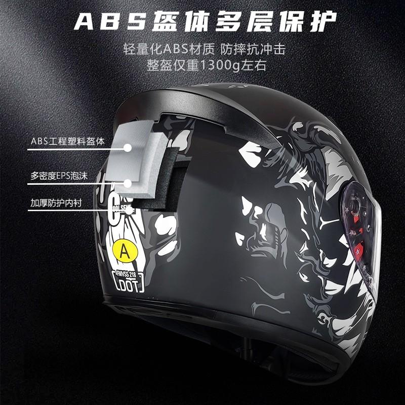 DOT Certified Full Face Motorcycle Helmet Adults 4 ABS Material M L XL XXL Commuter Use