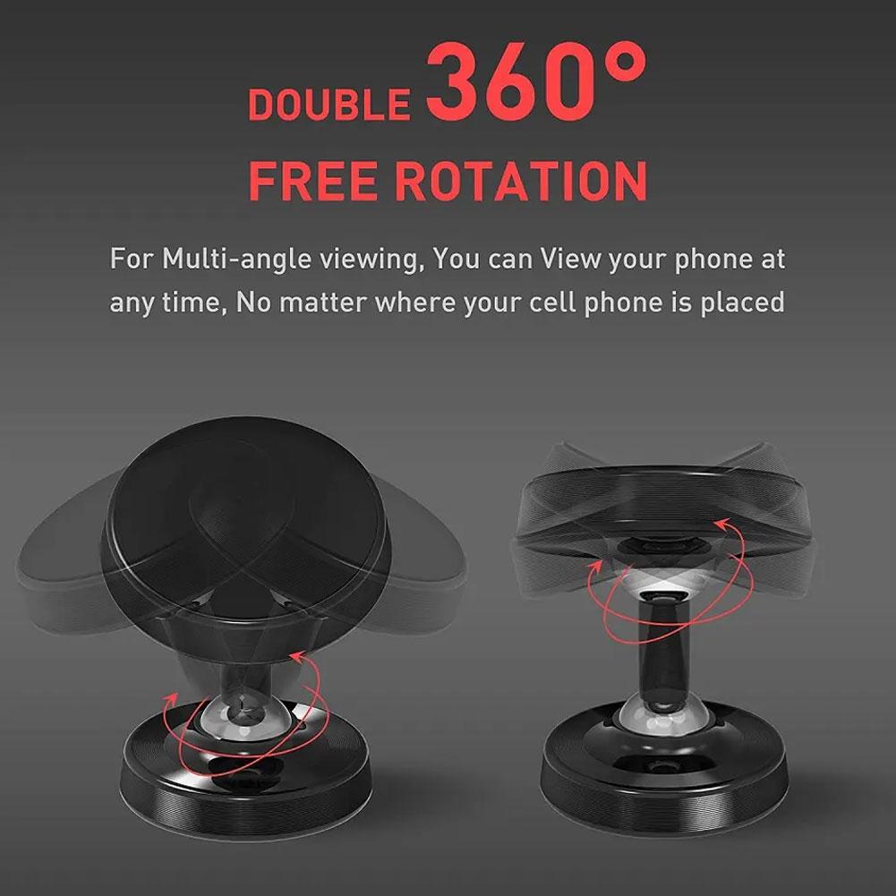 Double-sided Magnetic Phone Holder For IPhone 14 13 Dual Car Phone Mount Stand For Gym Kitchen Metal