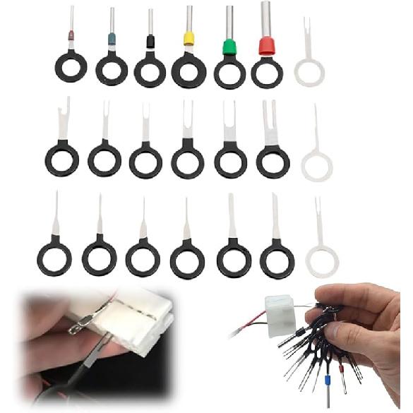 Комплект для выталкивания клемм, 2024 Обновленный автомобильный инструмент для клемм Инструмент для снятия штифтов электрических клемм Проводной штифт, Набор инструментов для снятия клемм