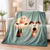 Wallace And Gromit Flannel Throw Blanket Soft Warm Cozy For Sofa Bed Indoor Home Bedroom Use