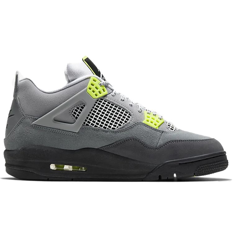 Кроссовки унисекс Air Jordan 4 Retro SE Neon 95 Серые Cool-Grey Volt CT5342-007