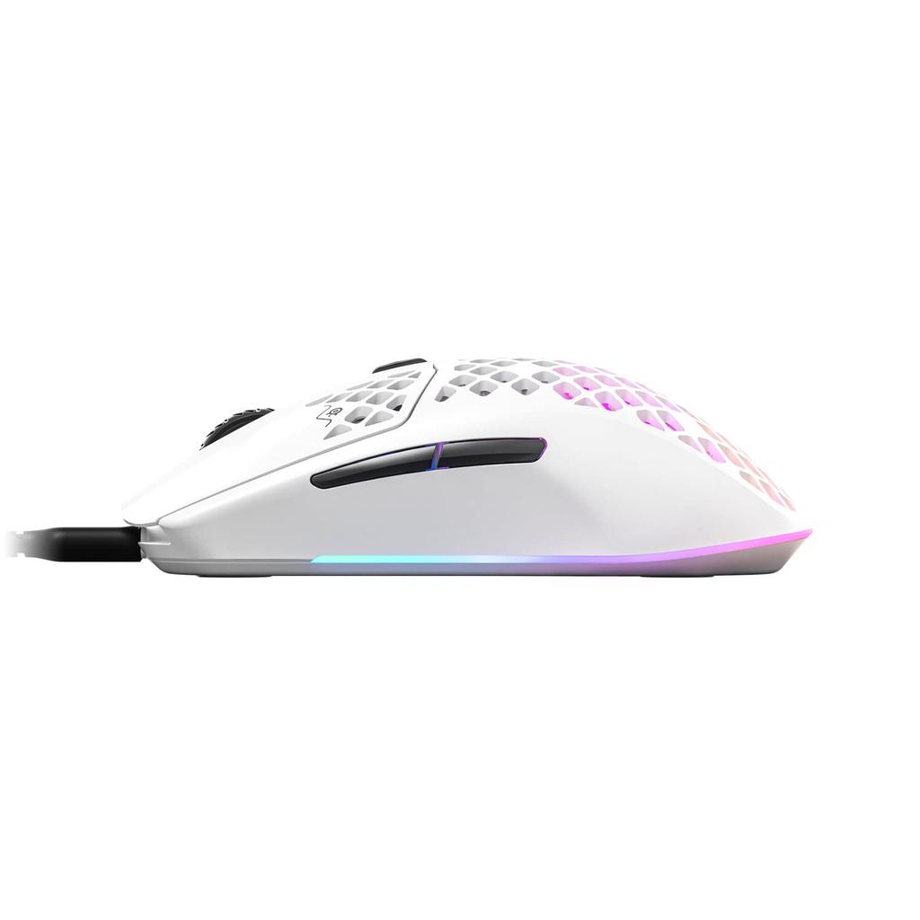 Игровая мышь SteelSeries проводная Aerox 3 Snow Сверхлегкая Стандарт IP54 Водонепроницаемая Пыленепроницаемая Сенсор TrueMove Core Включает кабель Super Mesh USB-C