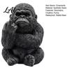 Trendy Spoof Gift for Friends Funny Middle Finger Gorilla Statue Resin Sitting Chimpanzee Figurine Miniature Gesture Figurine Animal Sculpture