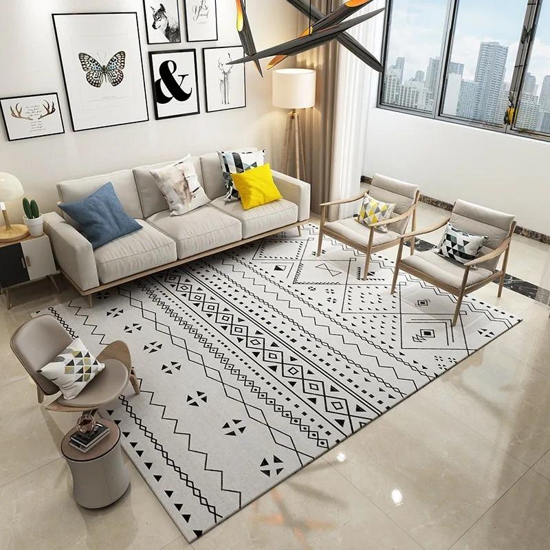 Марокканский клетчатый ковер для гостиной, моющийся, для дома, прихожей, спальни, коврик, нескользящий, для дивана, журнальных столиков, пола, больших декоративных ковров