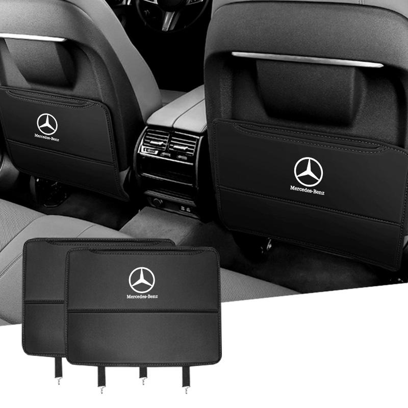 PNR1 Car Anti-Kick Mats Auto Seat Back Protector Cover For Mercedes Benz AMG W212 W204 W211W168 W213 W205 W210 W124 C E S-Class GLK