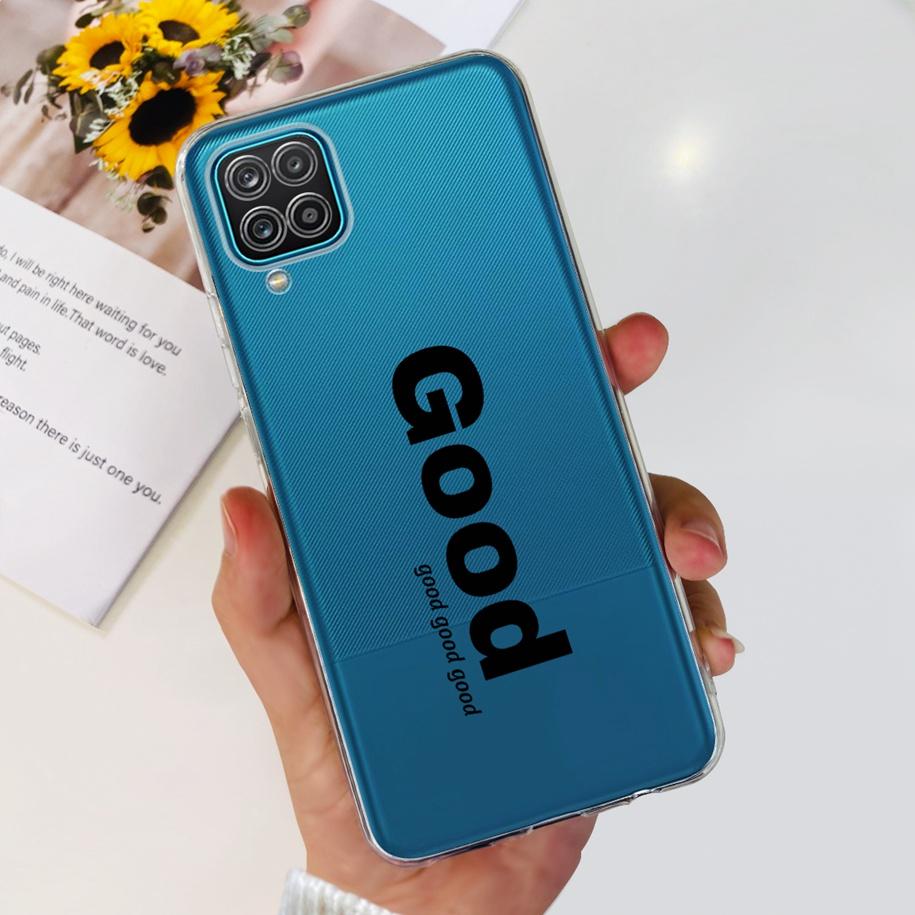 Чехол для Samsung Galaxy A12 Прозрачная накладка Модный Цветок Тонкий Мягкий ТПУ Чехол для Телефона Для Samsung A12 SM-A125F M12 F12 A 12 Capa