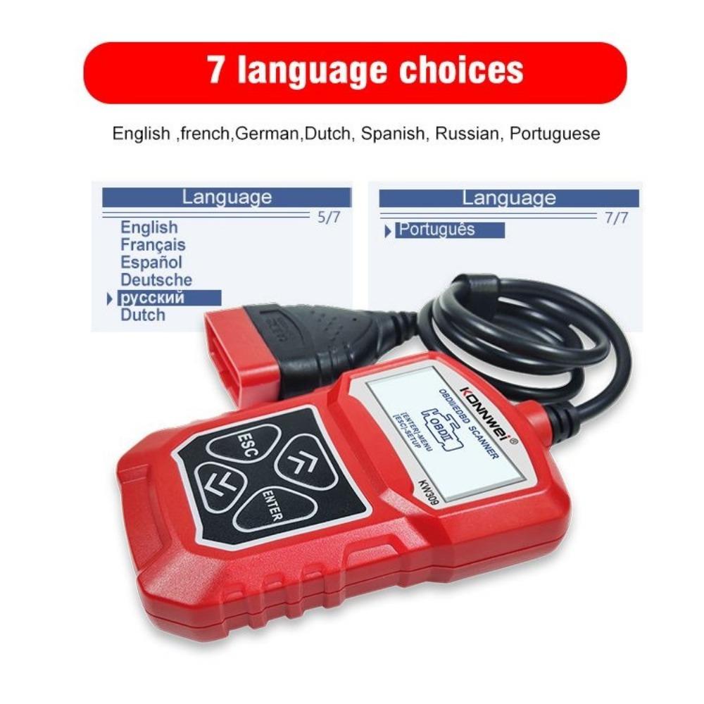 KONNWEI KW309 OBDII сканер считыватель кодов неисправностей двигателя ELM327 автомобильный сканер OBD2 автомобильный OBD сканер ремонт диагностические инструменты