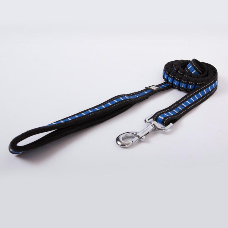Elastic Dog Leash With Reflective Strip Medium To Large Dogs Anti-Slip Tangle-Free Nylon Lead Adjustable Length 1.2-1.5m