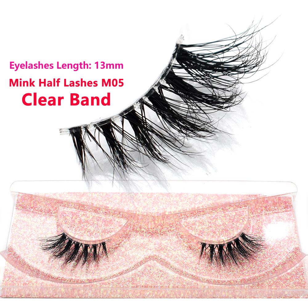 FOXESJI Mink Half Lashes Extension Natural Daily Reusable Short Strip Eye Lashes Mink Fluffy Soft Half False Eyelashes Make Up