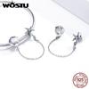 WOSTU Starfish Stopper Charms 925 Sterling Silver Tropical Starfish & Shell Safety Chain Charms