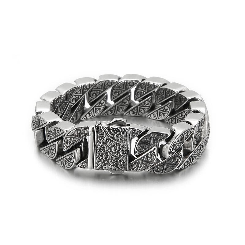 New Trendy Card Wheel Trendy Jewelry European and American Creative Pattern Cast Men's Bracelet