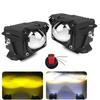 Motorcycle LED Work Light Bar Mini Driving Light Dual Color Off Road Spotlight LED Projector Lens Fog Lamp For Car Truck ATV SUV