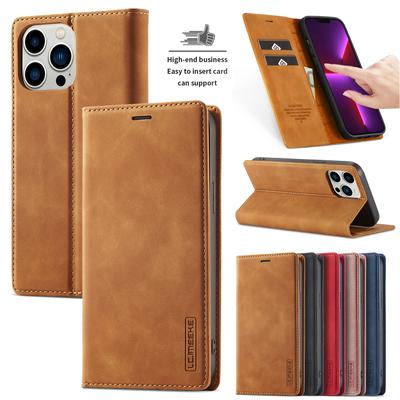 Кожаный чехол для iPhone 15 14 13 12 11 Pro Max XR XS SE 8 7 Plus Mini матовый магнитный флип-кошелек держатель для карт чехол для телефона