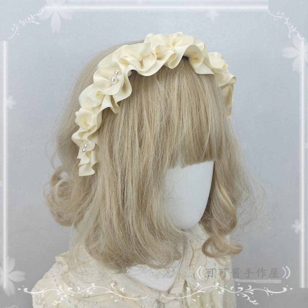 Handmade Doll Pearl Headband French Retro Headband Lolita Hair Accessories Headband