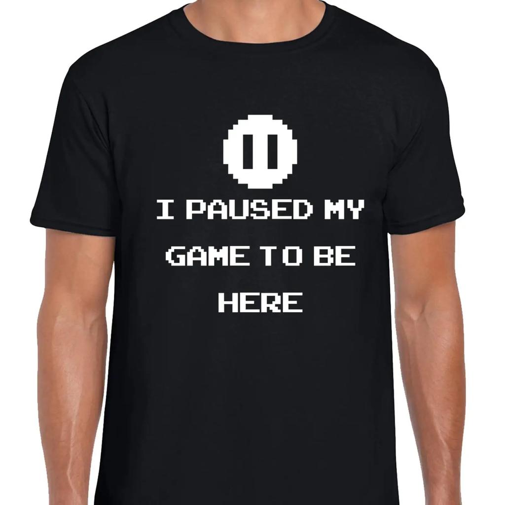 Lustiges Herren T Shirt I Paused My Game Witz Gamer Gaming Design Coole Geschenkidee Vintage Stretched Graphic Stylish