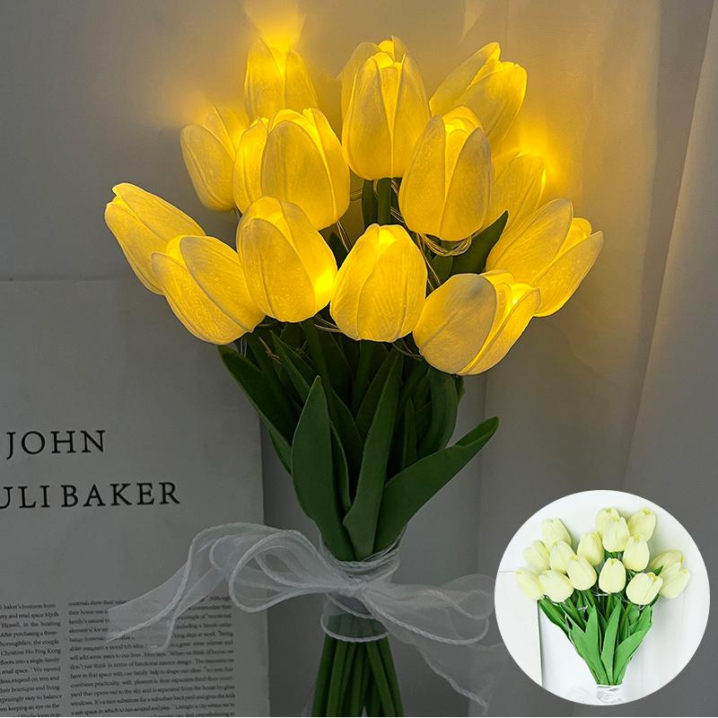 10/15 шт. искусственные люминесцентные тюльпаны, используемые для украшения семейного сада в качестве подарка на свадьбу, день рождения
