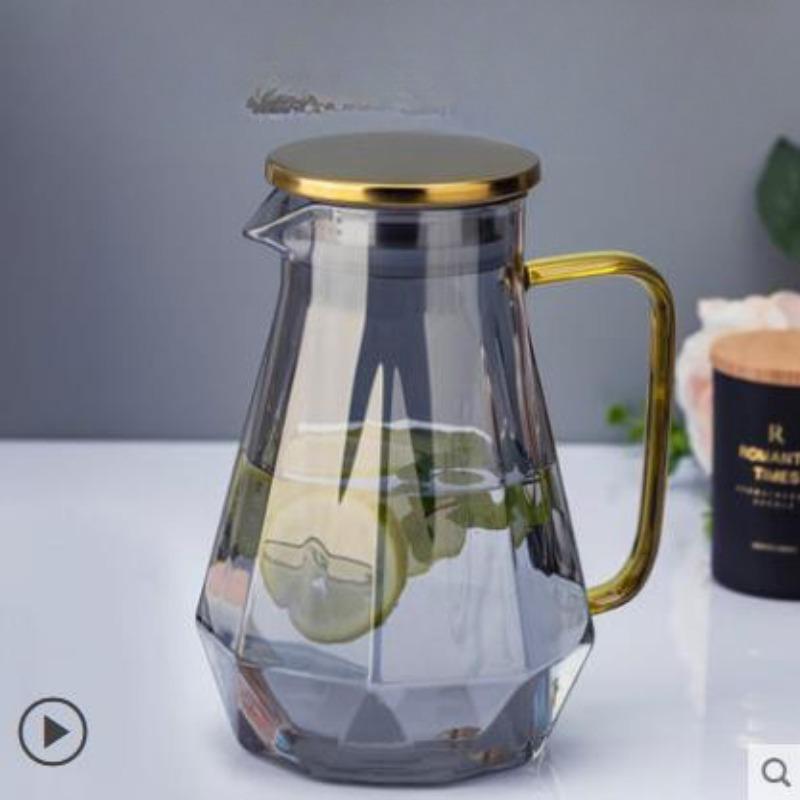 Бытовой алмазный чайник для холодной воды, большая колючая кастрюля для гостиной, термостойкий, набор чайников из высокоборосиликатного стекла, чайник для холодной воды