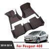 Для Peugeot 408 2014 2013 2012 2011 2010 автомобильные коврики для интерьера, водонепроницаемые чехлы на заказ, автоковры, декоративные детали