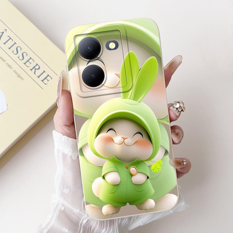 For Vivo Y36 5G V2248 Case For Vivo Y27 5G V2302 Cover Silicone Luxury Fashion Flowers Kawaii Cute Cat Funny Phone Case Bumper