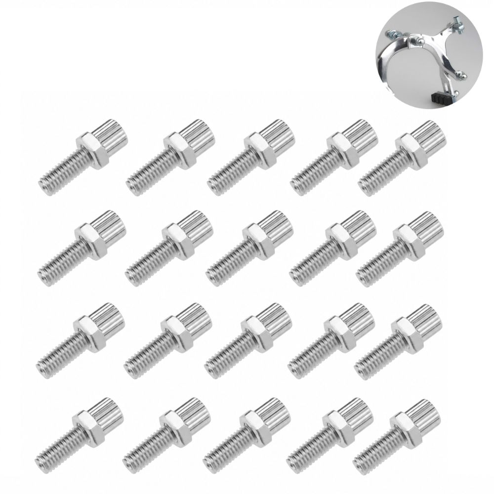 20pcs Silver Brake Cable Adjuster Screw M6 Thread Bike Barrel Adjuster Bolt  Bike Repair