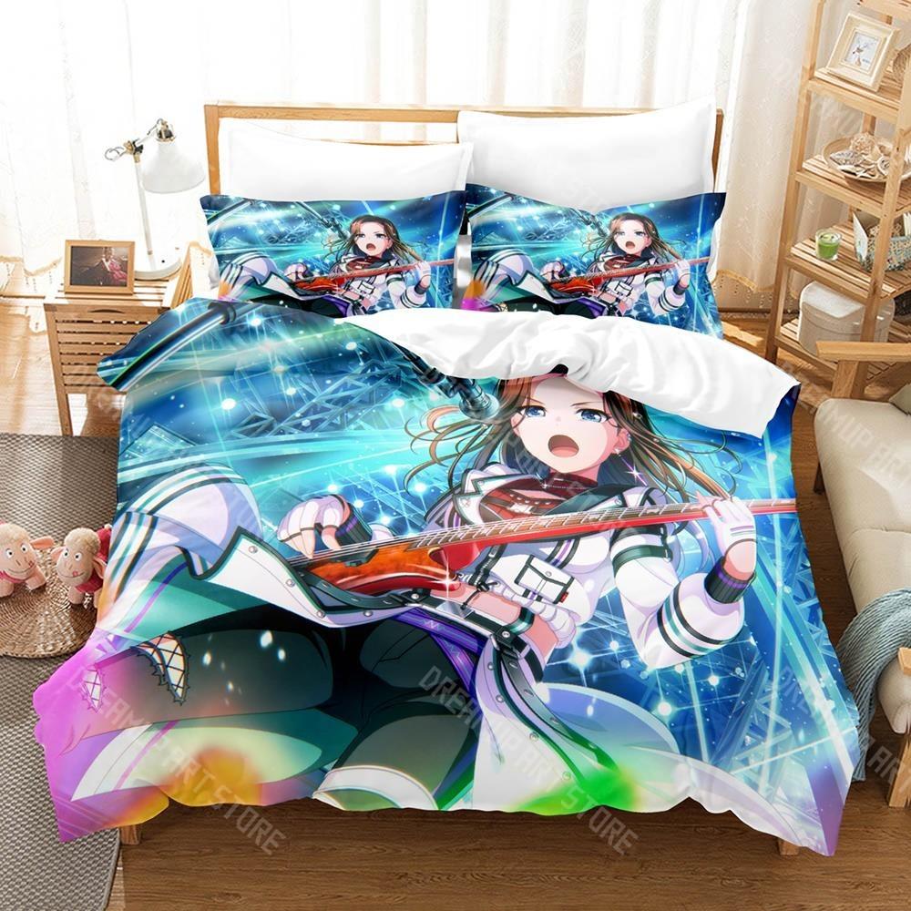 3D-печатный комплект постельного белья RAISE A SUILEN BanG Dream для мальчиков и девочек Пододеяльник Наволочка Размеры: Полуторный, Двуспальный, Евро, Полный, Односпальный, Двуспальный