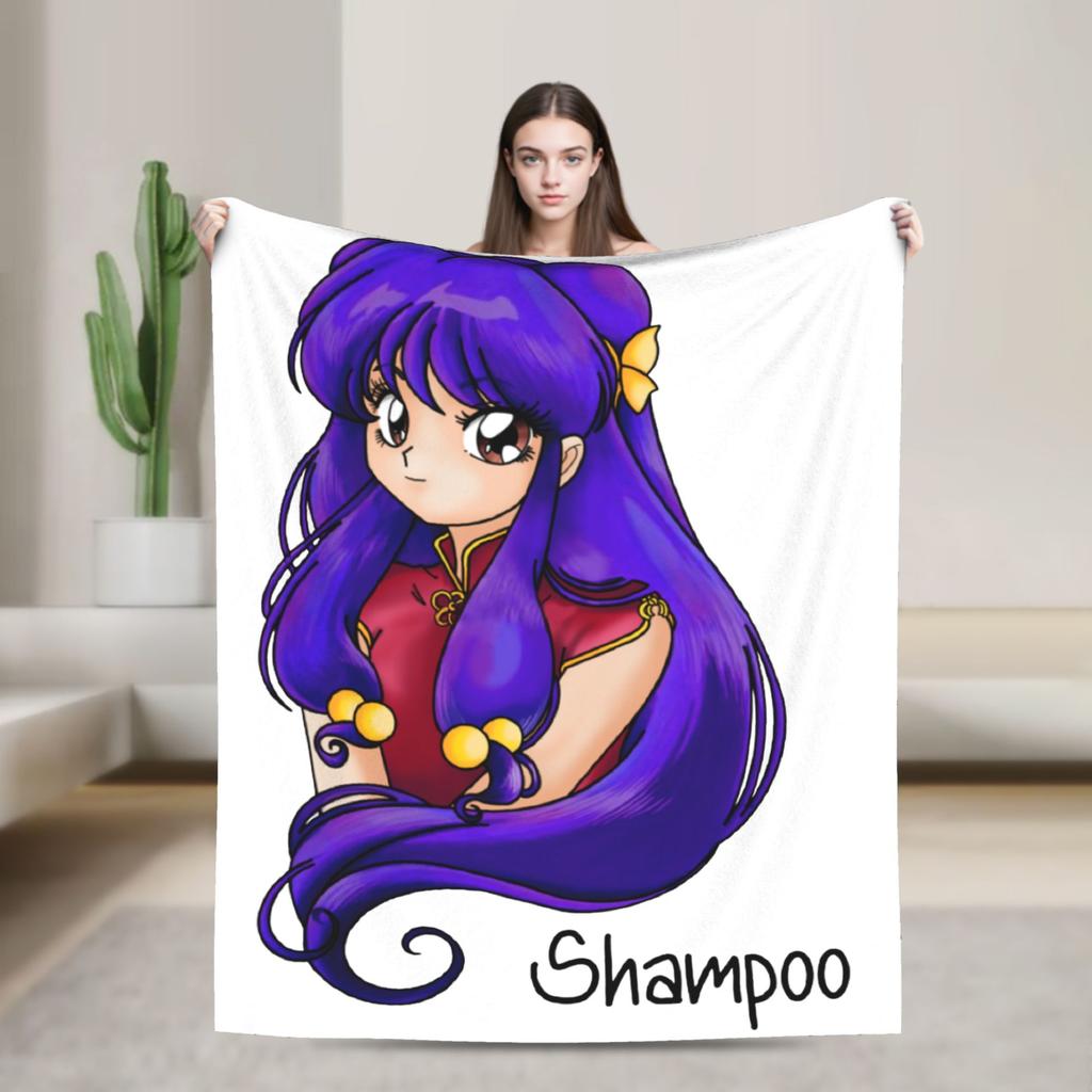 Пледы Ranma 1/2 с принтом из аниме, флисовые, дышащие, легкие, для кровати, для улицы, одеяло