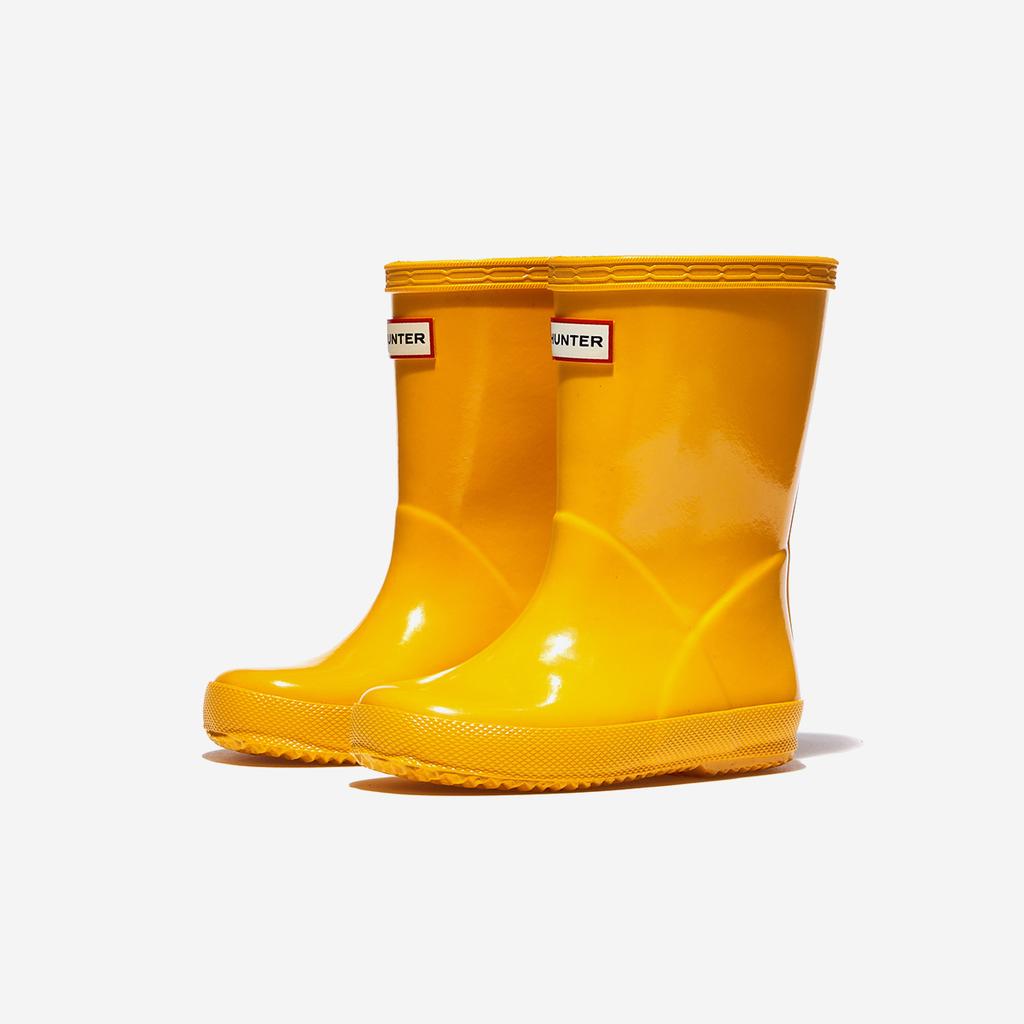 Hunter Детские первые классические блестящие резиновые сапоги [KFT5094RGL-RYL-YELLOW]