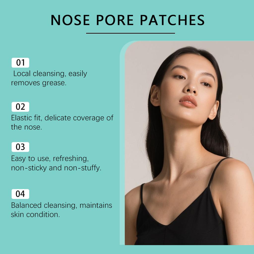 Jaysuing Pore Cleansing Nasal Patch, Cleans Blackheads, Pores, Moisturizing, Refreshing, Oil Control and Care Nasal Patch