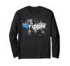 Футболка с длинным рукавом Ripple XRP Логотип Криптовалюта Блокчейн Карта мира