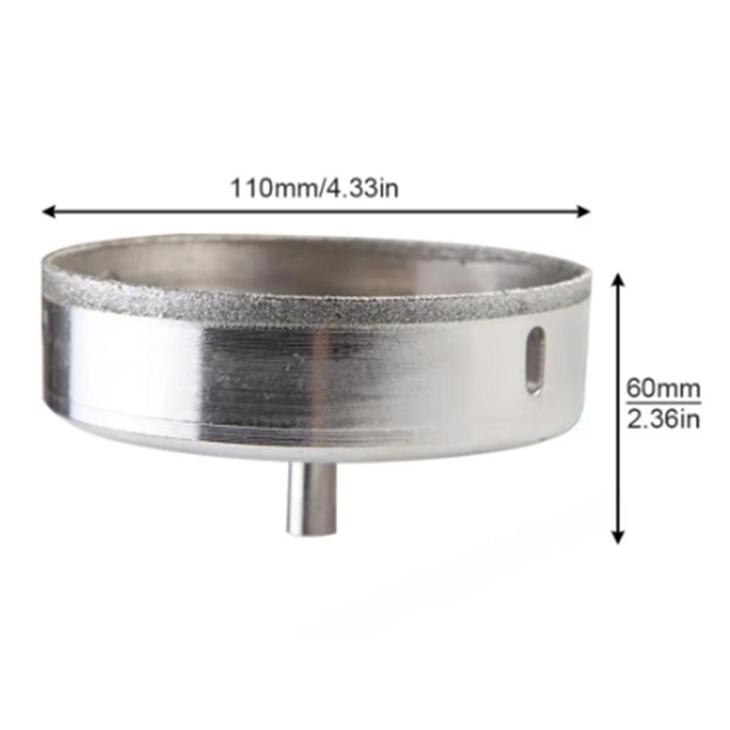 110 мм Алмазная коронка Глубина резания Алмазные сверла для стекла, керамики, мрамора, фарфоровой плитки, гранита, драгоценных камней