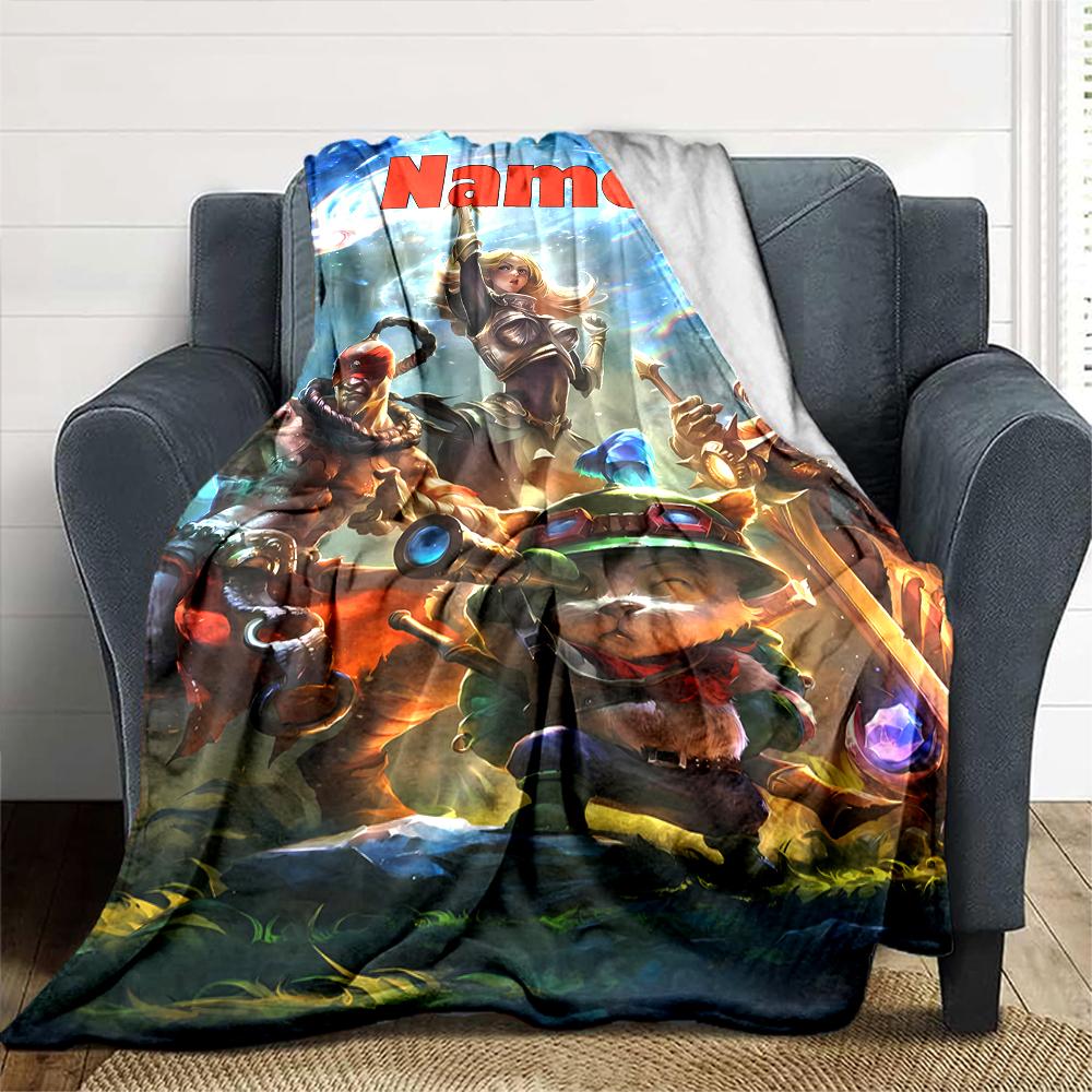 Customiz Name Personality League of Legends Jinx Blanket Soft &Warm Sofa Office Bed Travel Lunch Break Blanket, Gift Suitable All Seasons