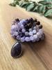 Natural Rose Quartz,Lepidolite,Amethyst Mala Necklace,108 Hand Knotted Meditation Japa Mala,Healing Crystals,Yoga Prayer Gift