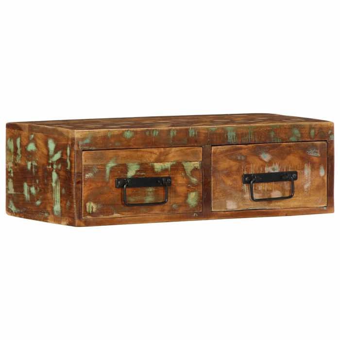VidaXL Meuble TV mural 60x30x19 cm bois massif de récupération, meuble média, meuble latéral, centre de divertissement, 4017459