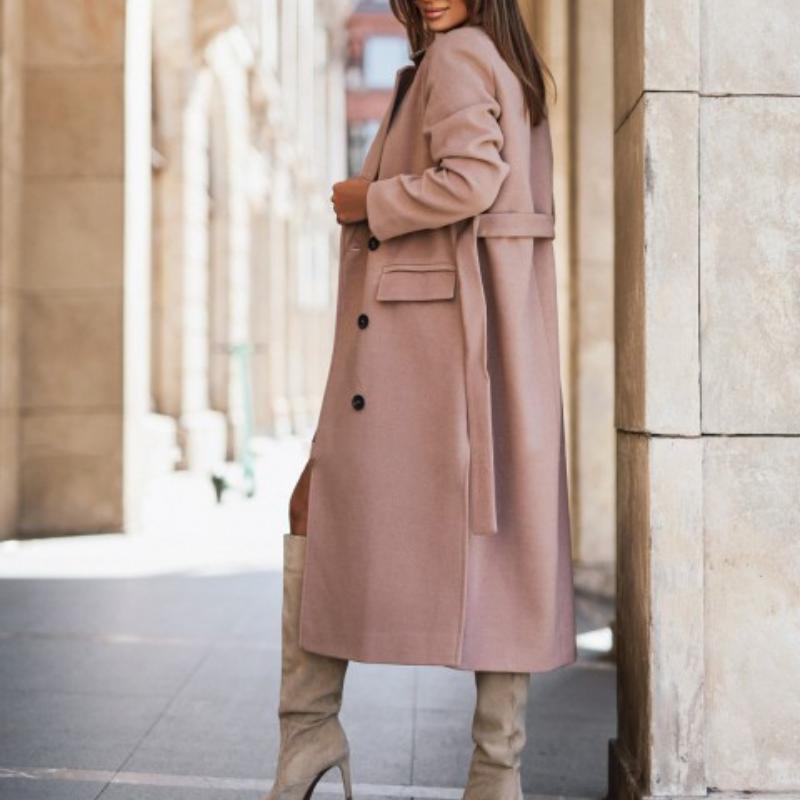 BITCED Женский осенне-зимний простой твидовый пиджак с длинными рукавами и воротником-стойкой