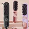 Беспроводной выпрямитель для волос Щетка 3 температурных режима Регулируемый светодиодный дисплей Быстрый нагрев Портативная дорожная электрическая горячая щетка Укладка вьющихся волос