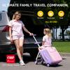 JOYRIDE Kids Suitcase, 3-in-1 Ride-on Luggage, Wheels, 38L, 3+ Years, Travel Trolley (Pink)
