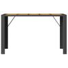 Garden Bar Table with Wooden Top Black 185 x 80 x 110 cm Poly Rattan