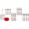 Cutlery Set - Kinvara - S3625632 - Stainless Steel - 8 Units - Red
