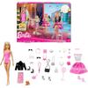 Адвент-календарь Barbie с куклой и аксессуарами для ролевых игр, от 3 лет, розовый