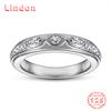 Lindon Classic 925 Sterling Silver Zircon Ring Ladies Jewelry Wedding Promise Party Gift