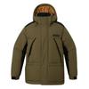 Color Block Windproof Warm Hooded Down Jacket Men Jacket Brown A2N68-302