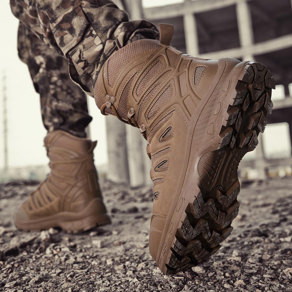 TUINANLE Мужская защитная обувь, рабочие армейские ботинки, дышащая нескользящая походная обувь для скалолазания в пустыне для мужчин