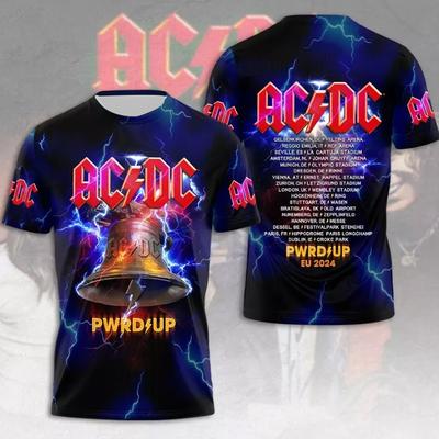 Летняя мужская одежда, футболка с рок-группой AC/DC, 3D-принт, детские футболки с коротким рукавом для мальчиков, модные повседневные рубашки с круглым вырезом в стиле хип-хоп