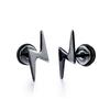 Small Black Punk Stud Earrings For Women Men Boy New Fashion Zircon Geometry Stainless Steel Jewelry Accessories Earrings