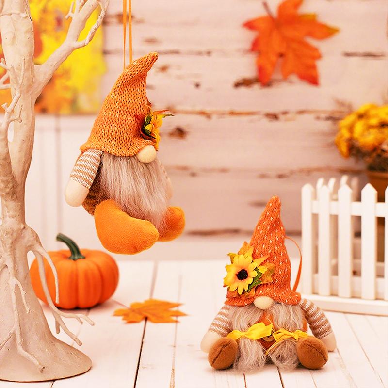 1PC Dolls Hanging Ornaments Doll Pendants Cute Fall Decor Country Style Sunflower Designs Home Decor 23x10cm