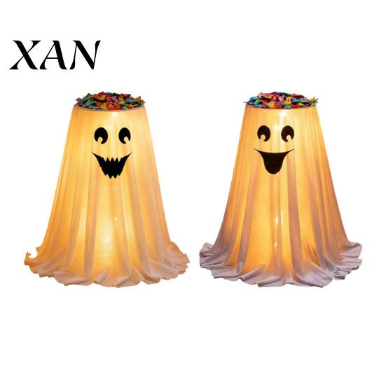 Creative Holiday Table Centerpiece Halloween Ghost Candy Bowl Stand with Remote Control, Large LED Lighted Event Tableware Cute Holder for Front Door