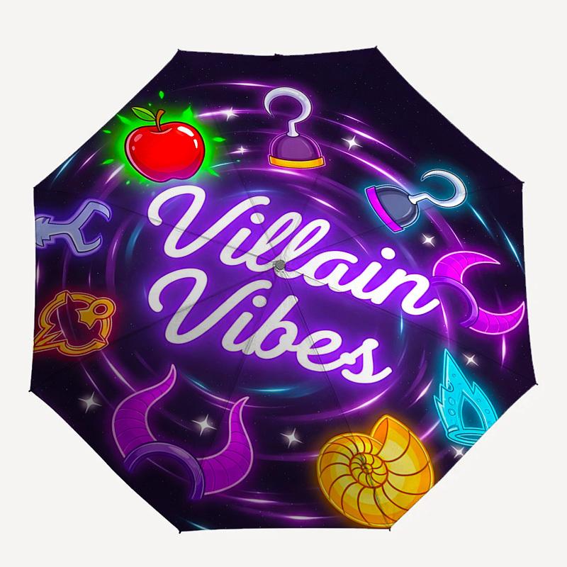 Villain, Vibes Themed Automatic Opening and Closing Umbrella, Brightly Colored 8-rib Portable Umbrella, Suitable for Men and Women, A Perfect Gift for