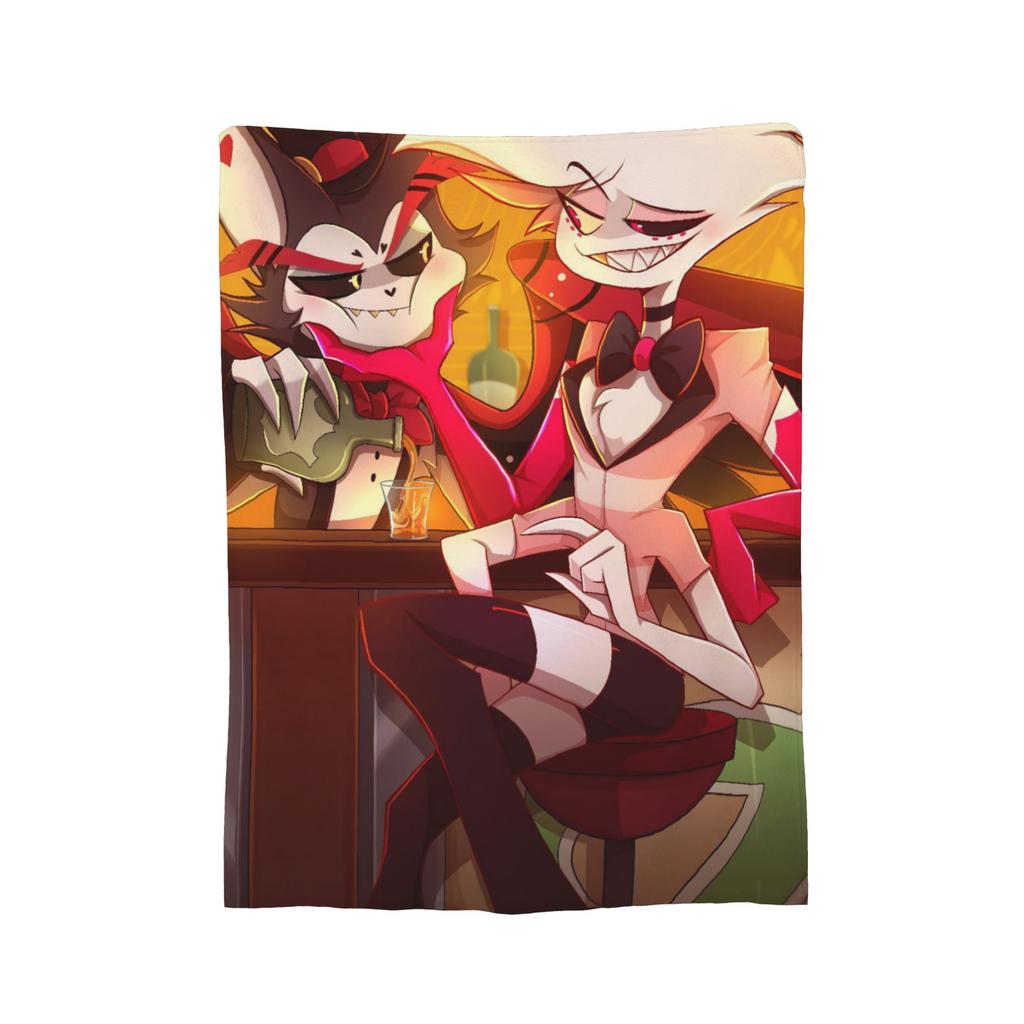 Cartoon Hazbins Hotels Vox Blanket Flannel Printed Multi-function Super Warm Throw Blanket for Bedding Car Rug Piece