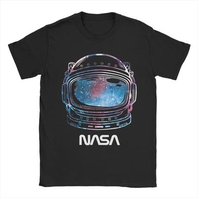 Модная космическая футболка NASA с линейным рисунком галактики, унисекс, с круглым вырезом и коротким рукавом, 100% хлопок, летняя одежда.