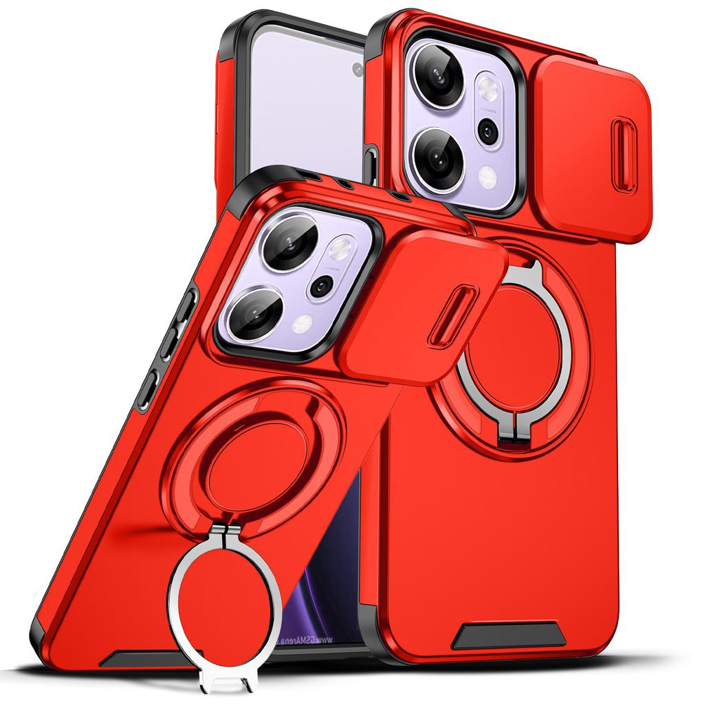 Чехол для Oppo Reno14 Чехол OPPO Reno 14 Pro Чехол Reno 14F FS Магнитное кольцо Бронированный Чехол со шторкой для камеры Чехол для беспроводной зарядки Magsafe
